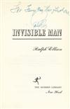 (LITERATURE AND POETRY.) ELLISON, RALPH. Invisible Man.